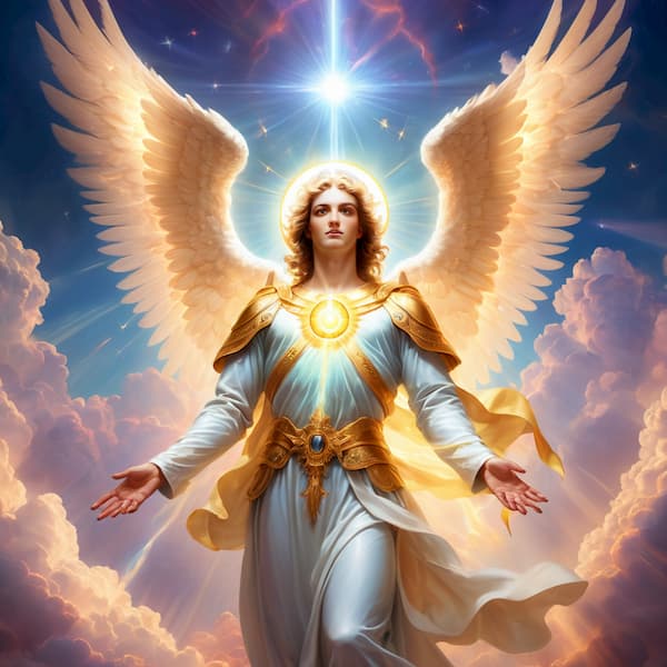 archangel Jahudiel in the sky
